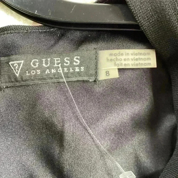 Guess Black Cutout V-neck sleeveless Midi Dress Size 8 NWOT - Picture 4 of 6